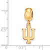 Black Bow Jewelry 14k Yellow Gold Plated Sterling Silver Indiana Hoosiers NCAA Bead Charm - 3 of 4