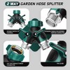 Akoasm Outdoor Heavy-Duty Metal Dual-Direction Garden Hose Splitter with Shut-Off Valve, 3 Leak-Proof Gaskets & 1 Roll of Sealing Tape-Green - 2 of 4