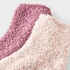 Women's Marled 2pk Cozy Ankle Socks - Auden™ Pink/Peach One Size - 3 of 3