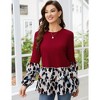 WhizMax Leopard Print Tops for Women Long Sleeve Ruffles Tunic Tops Leoaprd Babydoll Peplum Top Blouses - 2 of 4
