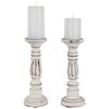 Northlight Set of 2 Antique White Pillar Candle Holders 12" - 3 of 4