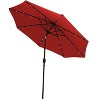 Sunnydaze Outdoor Aluminum Pool Patio Umbrella with Solar LED Lights, Tilt, and Crank - 9' - 3 of 4