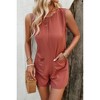 I AM A FASHION JUNKY Solid Crewneck Sleeveless Loose Pockets Romper - 4 of 4