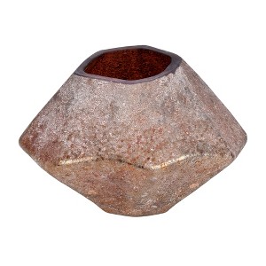 Vickerman 5" Desert Sand Geo Glass Vase. Tie earth tones into your modern décor with this desert sand accent piece. Pair this vase with your favorite - 1 of 1