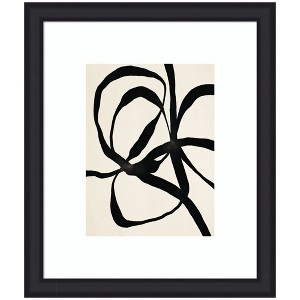 Kate and Laurel Framed Art Black Twist 1 by Alicia Bock, 23x27, Oliver Black Narrow - 1 of 4