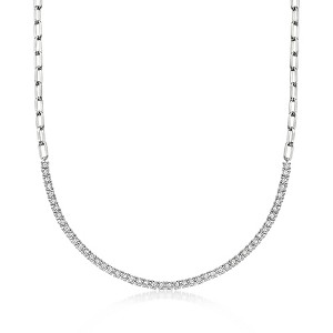 Ross-Simons 1.00 ct. t.w. Diamond Paper Clip Link Tennis Necklace in Sterling Silver Size 18 - 1 of 4