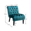 Modern Velvet Armless Accent Living Room Chair / Leisure Chair,Upholstered Fabric Button Comfortable Chair with Wooden Legs for Bedroom - 4 of 4