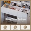 Vanity Desk with Mirror and 3 Lighting Modes, Makeup Vanity with Glass Top and Storage Shelves, Dressing Table with 2 Drawers and Cabinet, White - 4 of 4