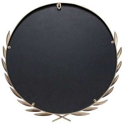 21" Gold Grecian Round Wall Mirror with Antique-Style Frame