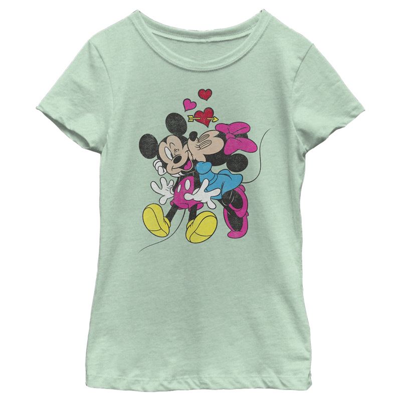 Girl's Mickey & Friends Valentine's Day Minnie Mouse Smooch T-Shirt, 1 of 5