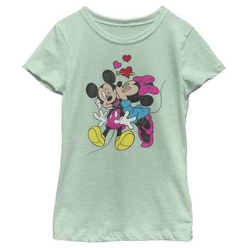 Girl's Mickey & Friends Valentine's Day Minnie Mouse Smooch T-Shirt