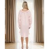 ADR Women's Cotton Nightgown, Long Sleeve Ruffled Poet's Sleep Shirt Vintage Night Dress Gown - 3 of 4