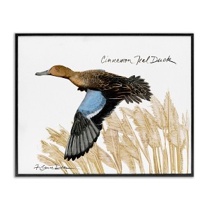 Stupell Industries Cinnamon Teal Duck Flying Black Framed Giclee Art - 1 of 4