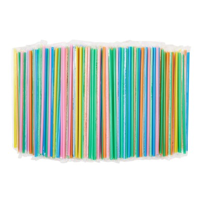 Stockroom Plus 600 Bulk Pack Long Drinking Straws, Disposable Plastic Straw Individually Wrapped, 5 Colors, 10.2 In
