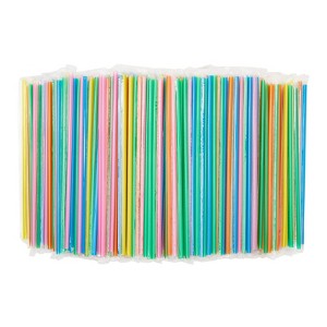 Stockroom Plus 600 Bulk Pack Long Drinking Straws, Disposable Plastic Straw Individually Wrapped, 5 Colors, 10.2 In - 1 of 4