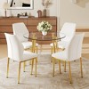 5-Piece Dining Set with Glass Table and 4 PU Armless Chairs - 3 of 4