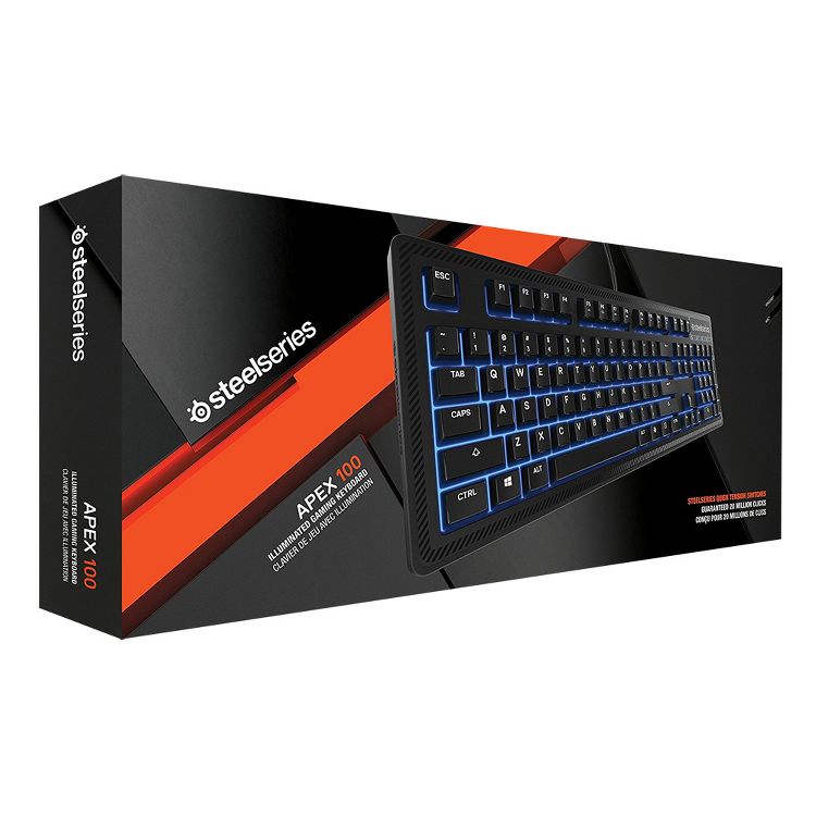 Refurbished: SteelSeries Apex 100 Gaming Keyboard Blue LED Manufacturer Refurbished, 5 of 5