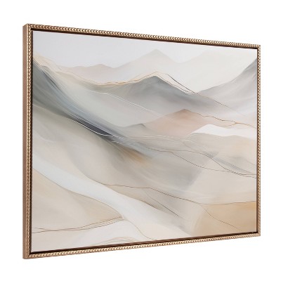 Kate & Laurel All Things Decor 31.5"x41.5" Sylvie Beaded Abstract Mystic Mountain Framed by The Creative Bunch Studio Gold