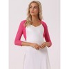 INSPIRE CHIC Women's Semi Sheer Open Front Elegant 3/4 Sleeves Mesh Bolero Shrug - 3 of 4
