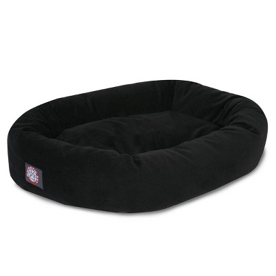 Majestic Pet Suede Bagel Dog Bed - Black - 40