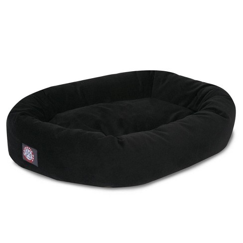 Large black dog store bed