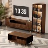 ATJafurn 3-Piece Entertainment Center, Mid-Century Modern Living Room Furniture Wood TV Stand and Coffee Table Set with Glass Display Cabinet - 2 of 4