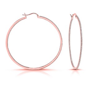 Chic and Stylish Colored Cubic Zirconia Slim Large Hoop Earrings for a Bold and Radiant Statement - 1 of 3