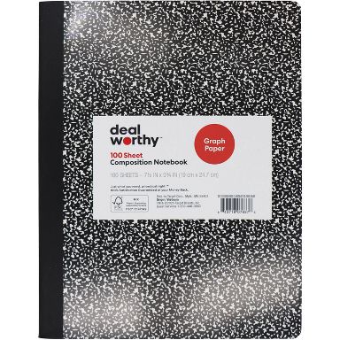 Composition Book Quad Ruled - Dealworthy™