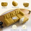 82.6'' Mid-Century Modern Velvet L-Shaped Sectional Sofa with Tufted Back and Chaise,3 Seat Couch for Living Room-Baofuwish - 3 of 4
