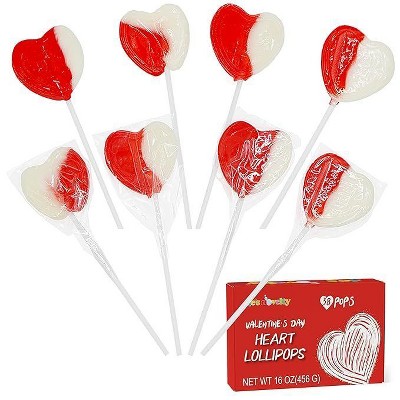 4e's Novelty 38 Pack Heart Shaped Lollipops Strawberry N