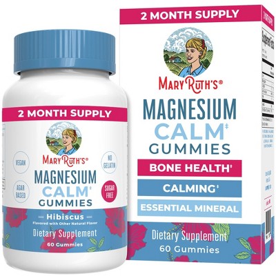 MaryRuth's Adult Magnesium Calm Gummies, Hibiscus, 60 ct