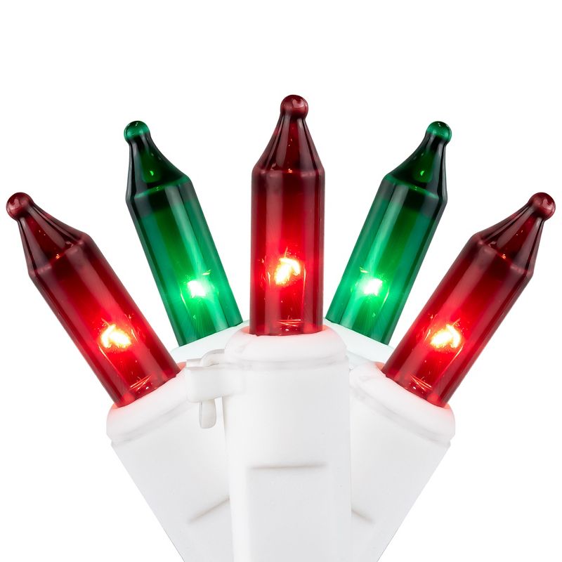 Northlight 100-Count Red and Green Mini Christmas Lights - 28.75' White Wire, 1 of 7