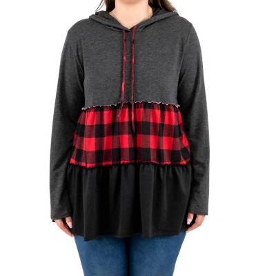 Women's Tiered Babydoll Hoodie Top - HEIMISH USA