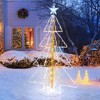 Tangkula 5 FT LED Lighted Cone Tree Indoor & Outdoor Xmas Decoration w/ Star Topper & Round Base - 4 of 4