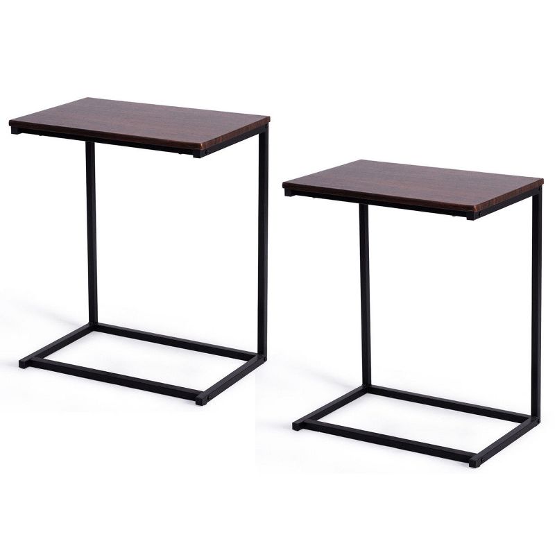 Tangkula 2PCS 26" Laptop Holder Sofa Side End Table C Table Home Office Furniture, 1 of 10