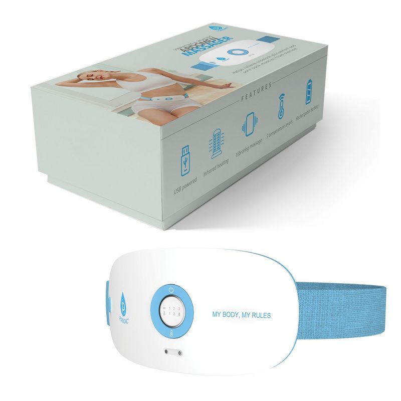 Pursonic Stomach & Back Massager, 3 Vibration Levels, 3 Heat Settings & USB Rechargeable, 1 of 4