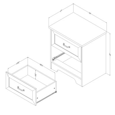 Gray Maple 2-Drawer Farmhouse Nightstand