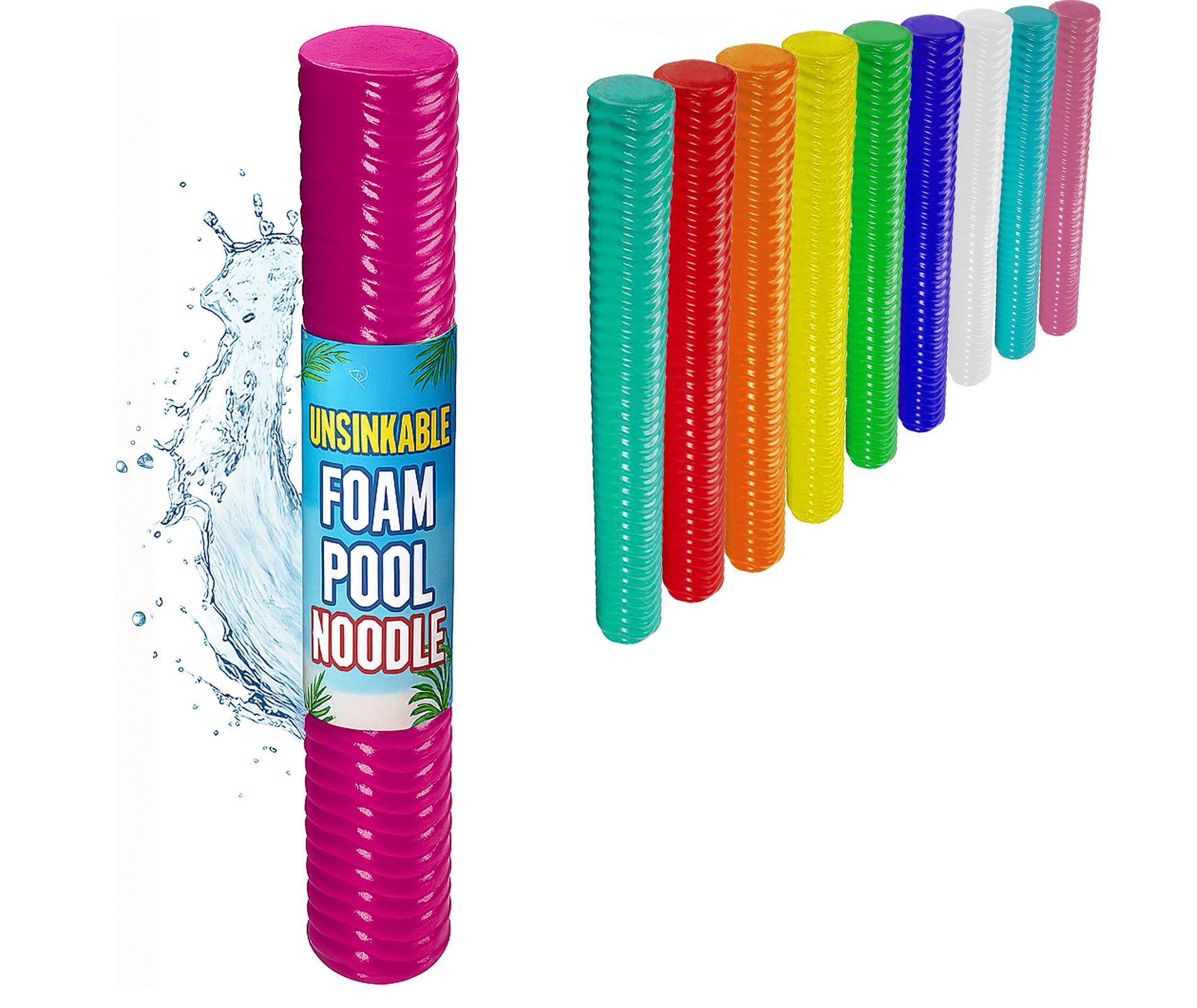 California Sun Deluxe Unsinkable Ultra Soft Foam Cushion Pool Noodle - Hot Pink