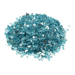 VEVOR Fire Glass, 20 LBS / 9 KG High-Temperature Resistant Fireplace Rocks, 1/2-Inch / 12.7 mm Reflective & Smokeless Firepit Glass Rock, Aqua Blue - 1 of 4