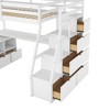 NicBex Twin Size Bunk Bed with Desk Loft Bed Bed Frame with 2 Shelves, 7 Drawers, Stair and Full Length Guardrails, No Box Spring Required - 4 of 4