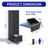 5 Drawer Vertical File Cabinet With Lock, Metal Locking Filing Cabinet For Home Office, File Storage Cabinet For A4/Letter/Legal Size File - image 3 of 4