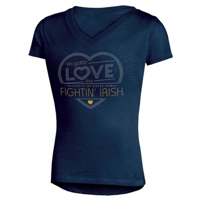  NCAA Notre Dame Fighting Irish Girls' Short Sleeve V-Neck T-Shirt -XS 