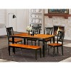 HomeStock 6-Piece Rectangle Black and Cherry Finish Solid Wood Top Dining Table with 1-Bench and 4-Chairs - 2 of 4