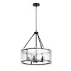 DORESshop 5-Light Black Drum Chandelier Pendant Light with Glass Shade and E12 Base for Dining Room, No Bulbs Included - 2 of 4