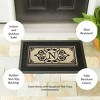 Evergreen Flag Cambridge Chic Letter N Monogram Burlap Sassafras Switch Mat - 22" Long x 10" High - 4 of 4