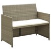 vidaXL 4 Piece Patio Lounge Set with Cushions Beige Poly Rattan - 4 of 4