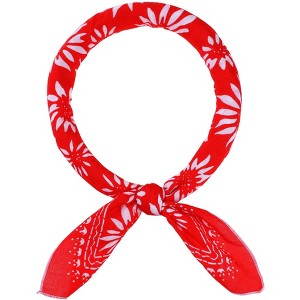 INSPIRE CHIC Women's Floral Printed Blended Cotton Small Square Neck Scarves 21.7x21.7" 1Pc - 1 of 4