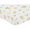 Sweet Jojo Designs Girl Baby Fitted Crib Sheet Lemon Yellow Green and Beige - 3 of 4
