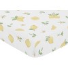 Sweet Jojo Designs Girl Baby Fitted Crib Sheet Lemon Yellow Green and Beige - image 3 of 4