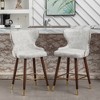 20.25" Faux Leather Tufted Counter Stools, Set of 2 with Nailhead Trim and Footrest for Kitchen, Bar, and Dining - 2 of 4
